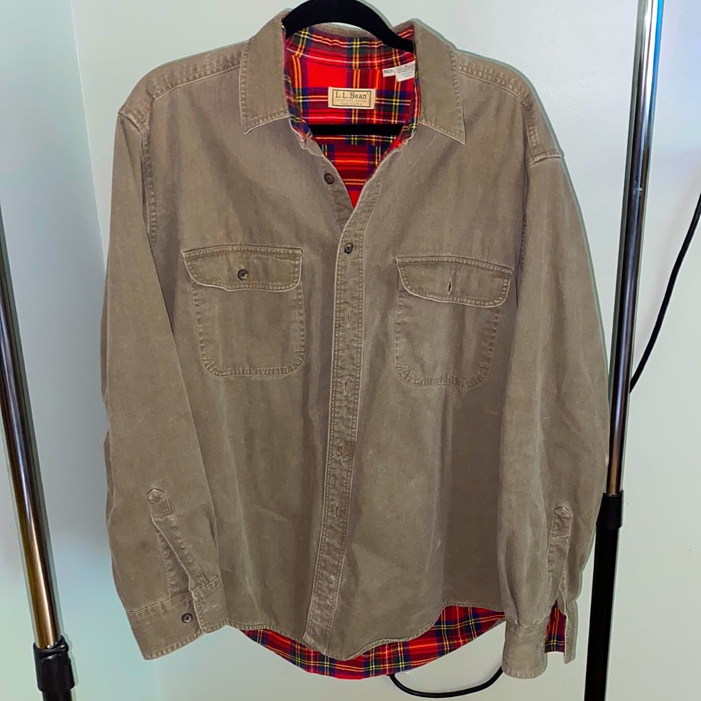 Vintage L.L. Bean Flannel-Lined Work Shirt Size L Reg